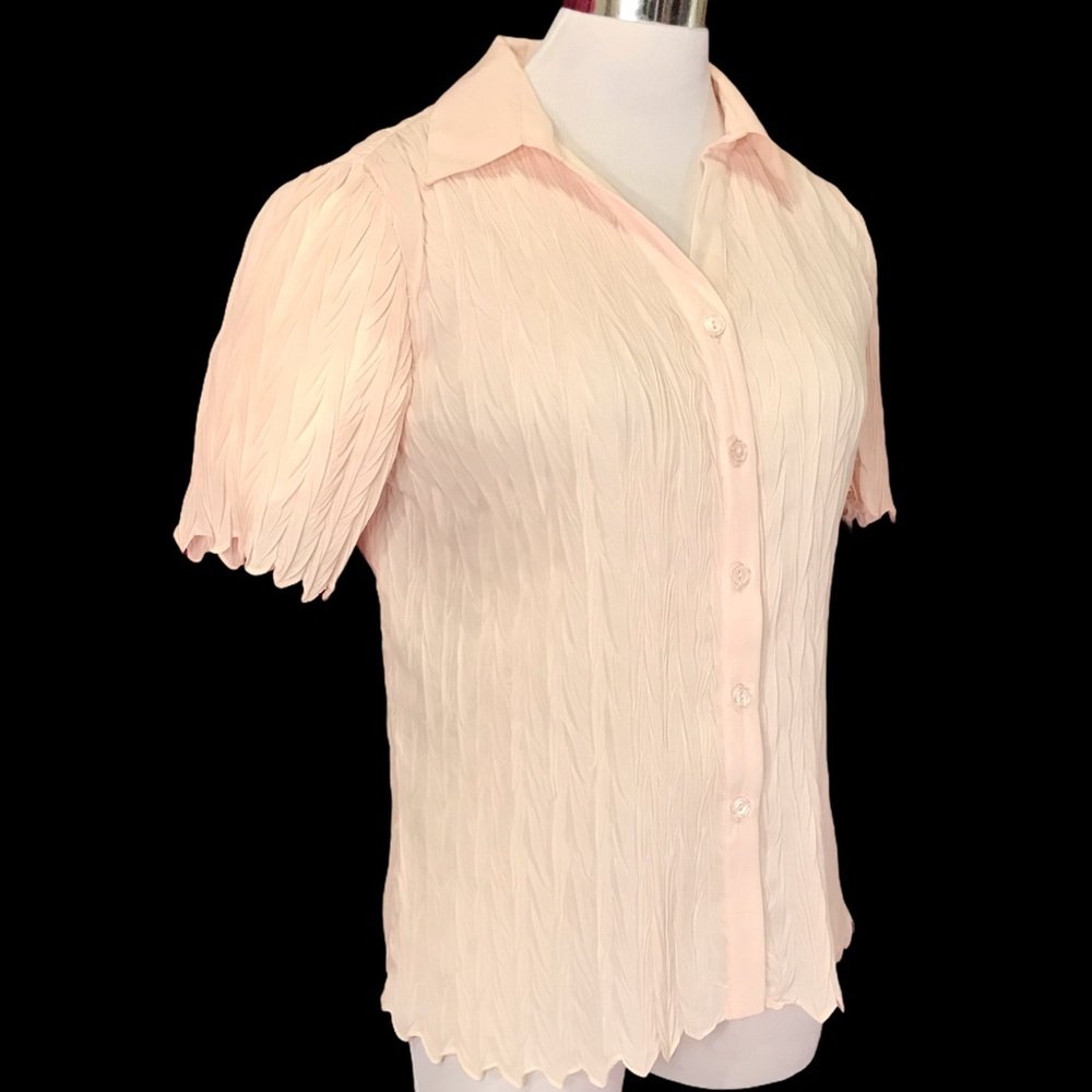 Pink Textured Semi Sheer Top